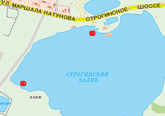 Места для моржевания в Москве - Строгино - карта